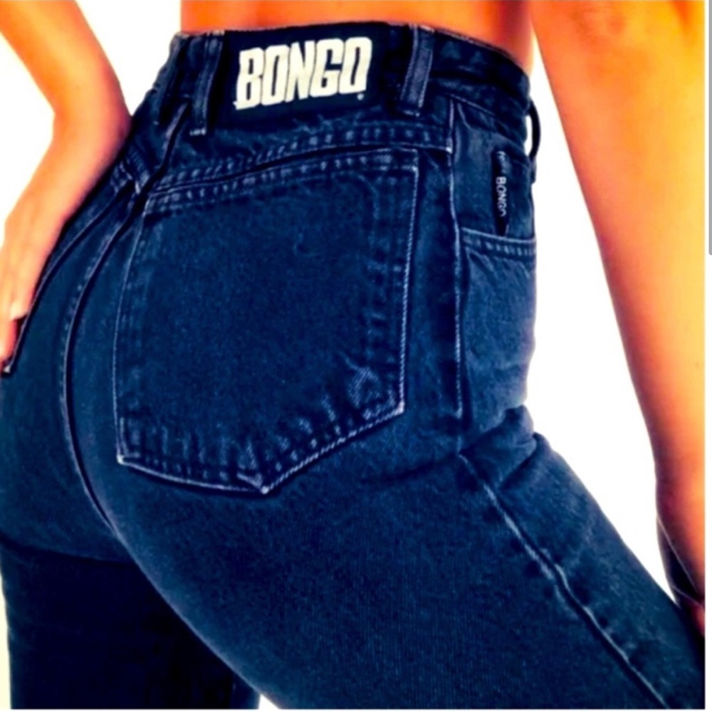 Vintage BONGO High Waist Tapered Denim Jeans Navy Blue 1 EUC